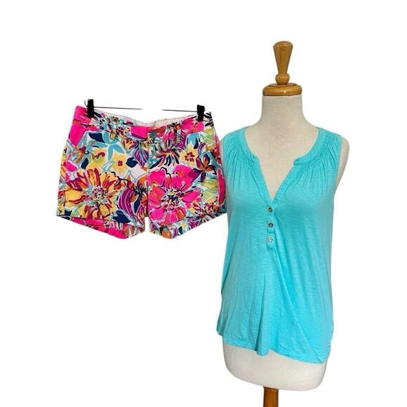 Lilly Pulitzer Callahan Shorts | Henley Tank - Picture 1 of 11